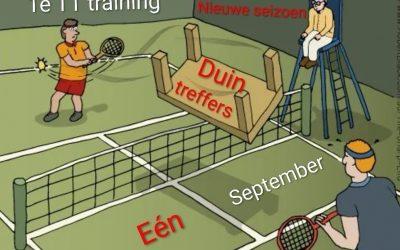 Dinsdag 1 september starten de tafeltennistrainingen weer!